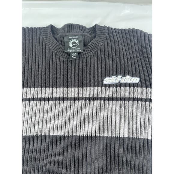 Bombardier Mens L Ski Doo Ribbed Heavy Knit Sweater Crew Neck Pullover Greytr vr - Picture 4 of 8